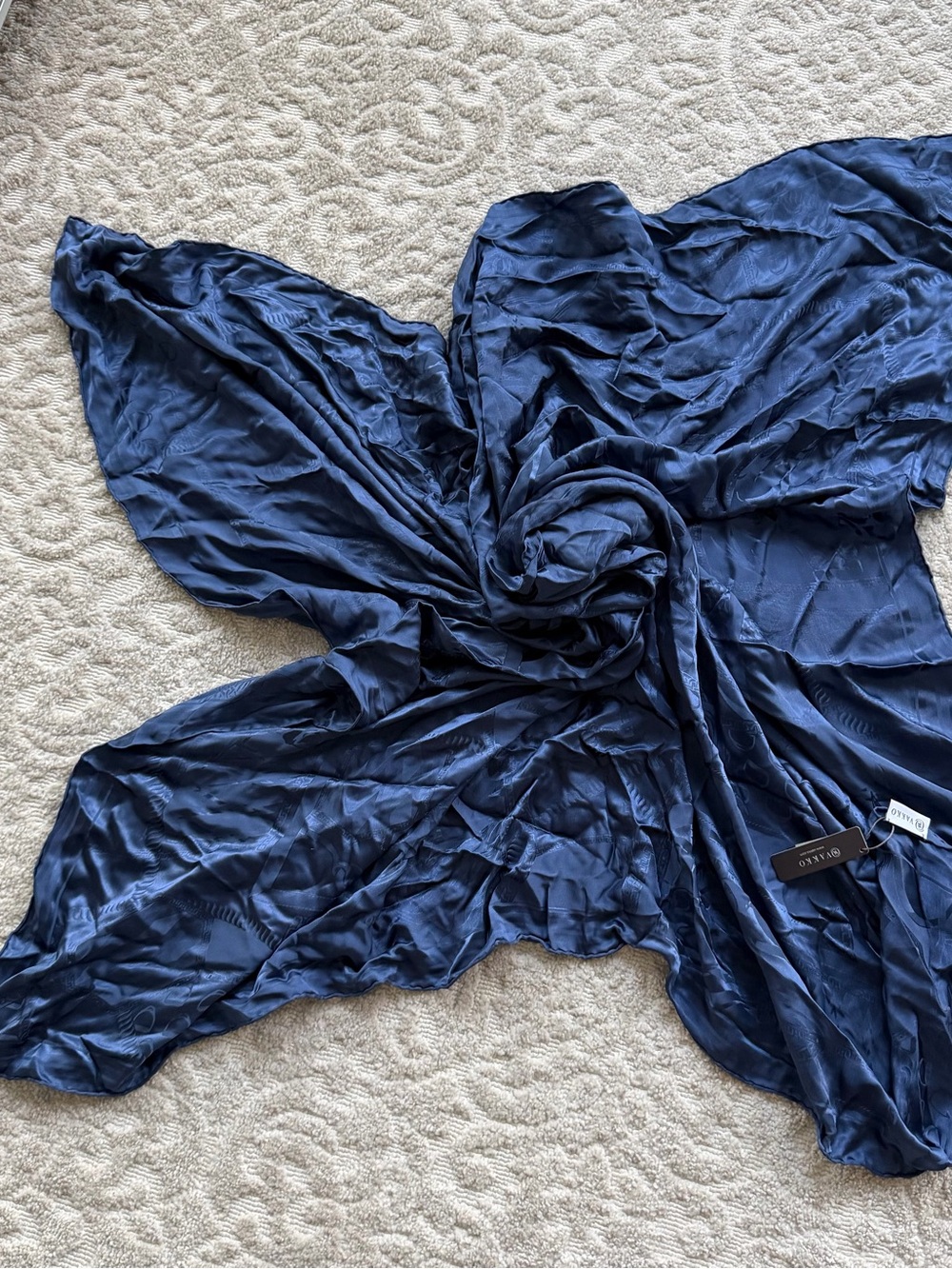 Navy Blue Silk Shawl - NWT
